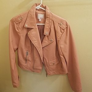 Coral "leather" jacket